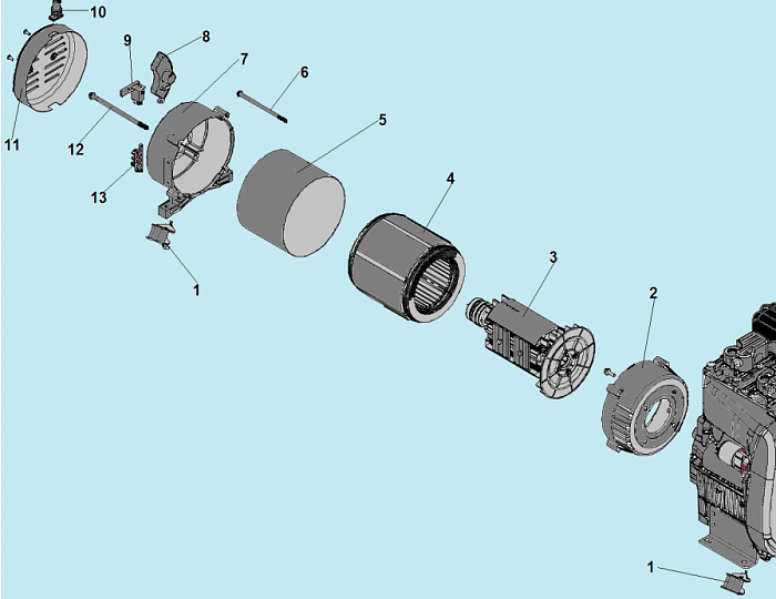 1 ЯКОРЬ - СТАТОР - БЛОК AVR ГЕНЕРАТОР CHAMPION DG10000E