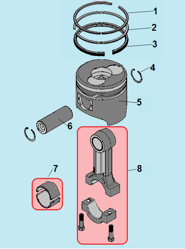 5 ПОРШЕНЬ - ШАТУН ГЕНЕРАТОР CHAMPION DG6501E-3