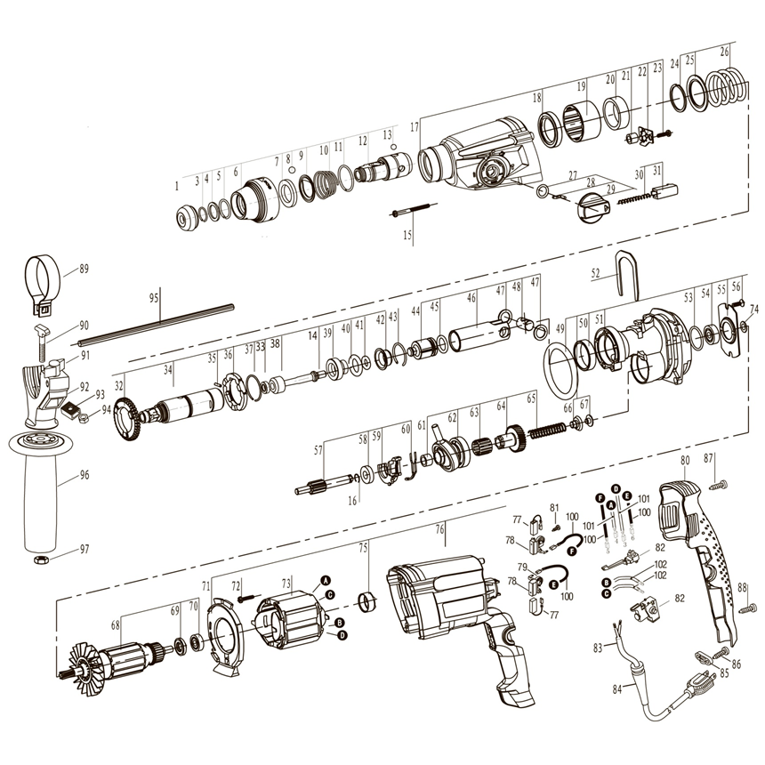 Перфоратор SDS-plus П-26-800