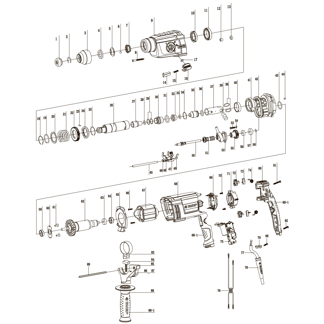 Перфоратор SDS-plus с металлическим редуктором П-30-950 М